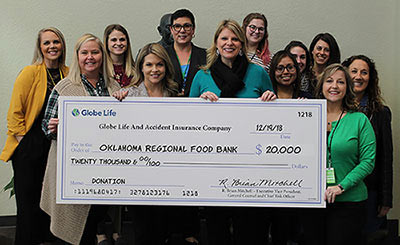 Donation Check provided to Oklahoma Regional Food Bank